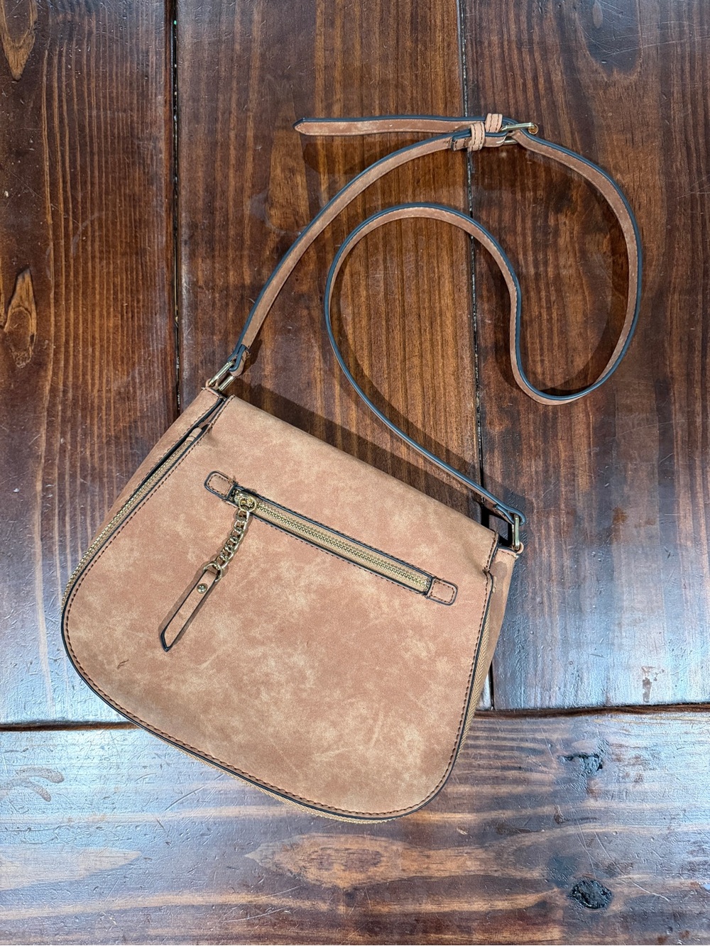 Women’s Crossbody Saddle Bag in Light Brown - Unbranded